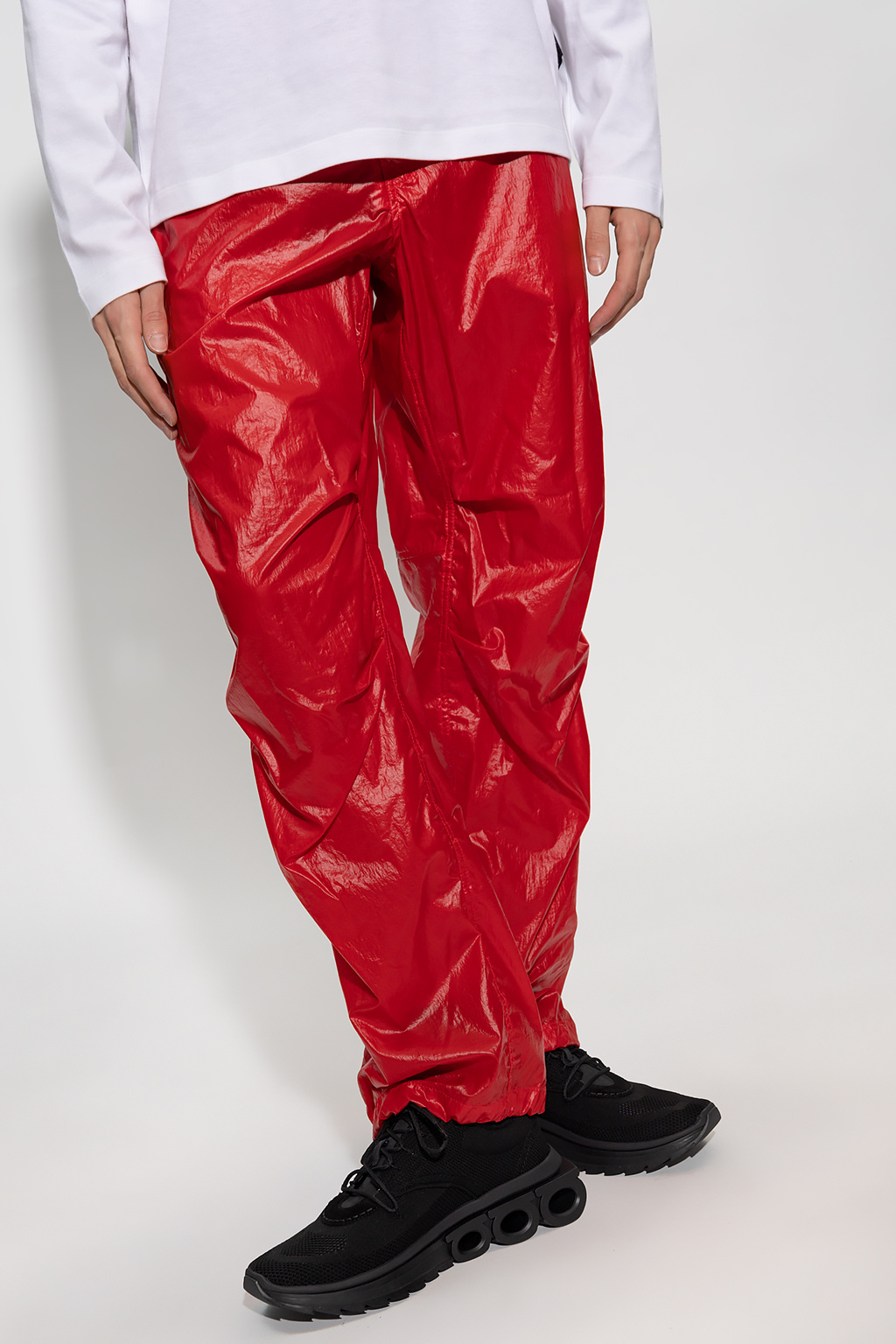 Red on sale cargo trousers